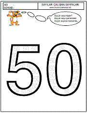 okul öncesi 50 sayısı çizgi çalışması